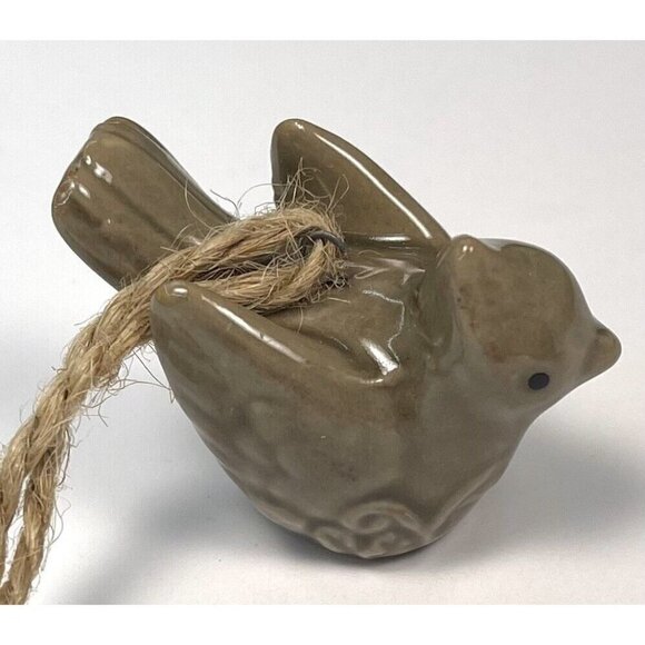 Lot 6 Bird Themed Rustic Holiday CHRISTMAS TREE ORNAMENTS Owl Birdhouse Beige - Picture 5 of 9